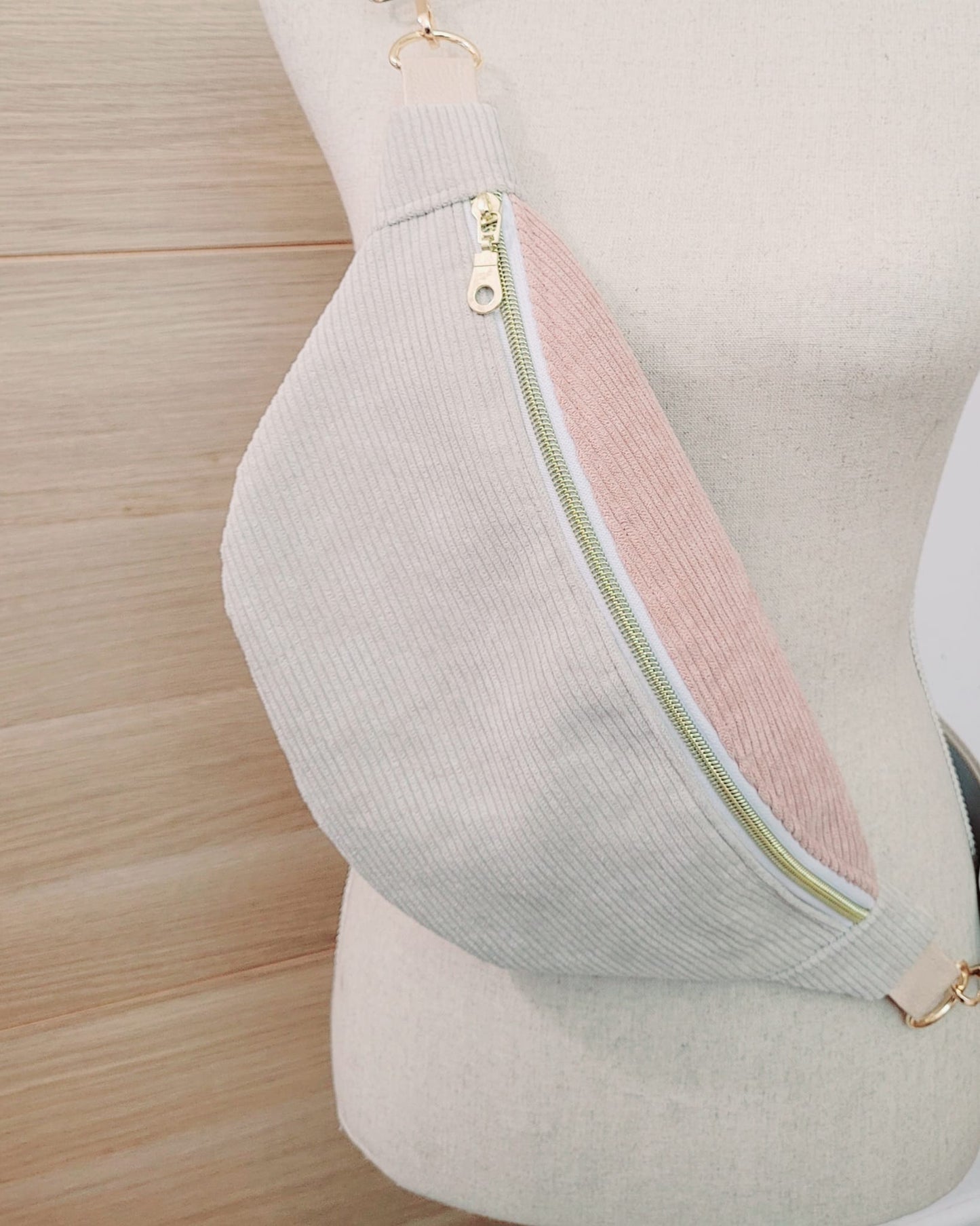 sac banane velours côtelé