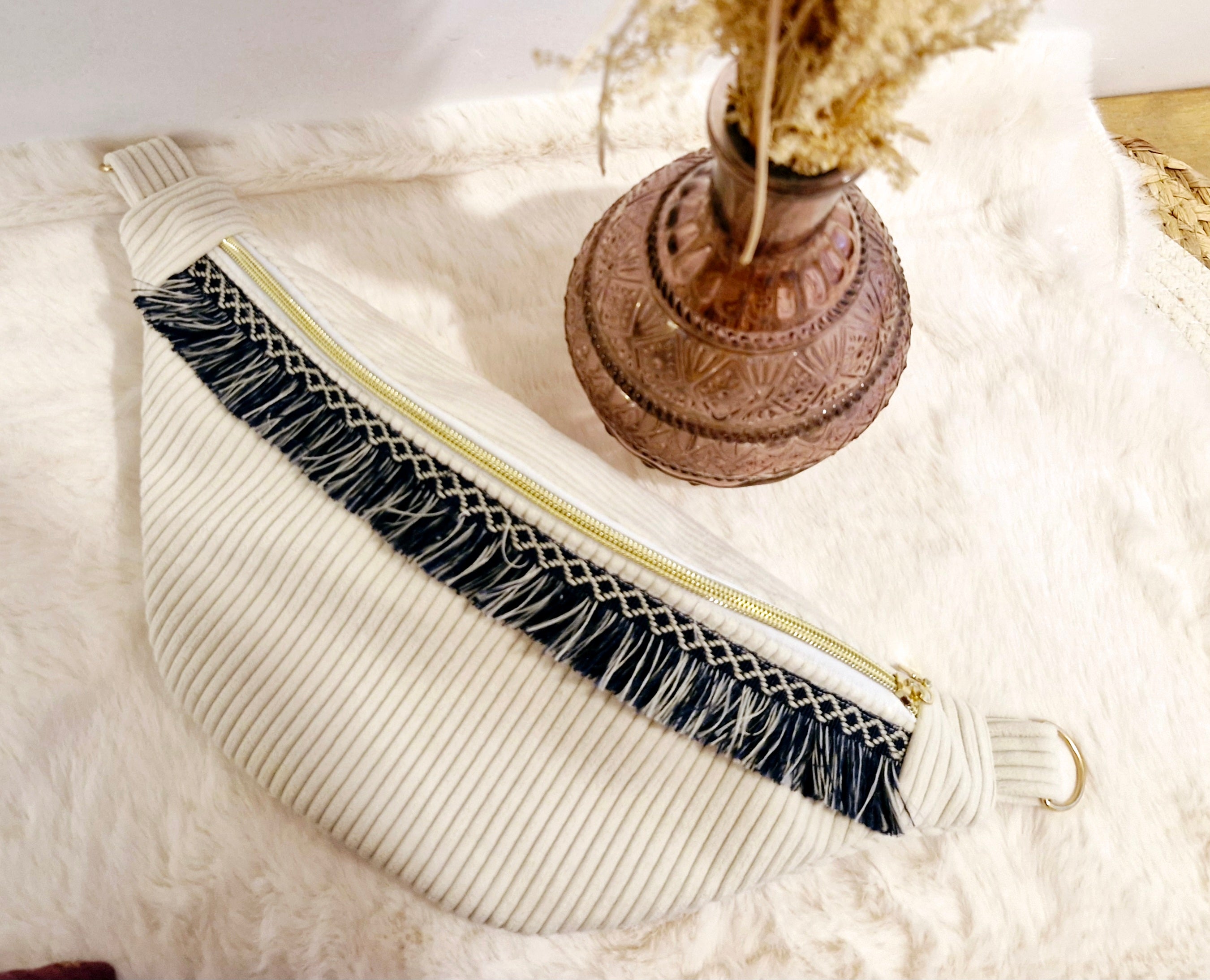 sac banane velours côtelé