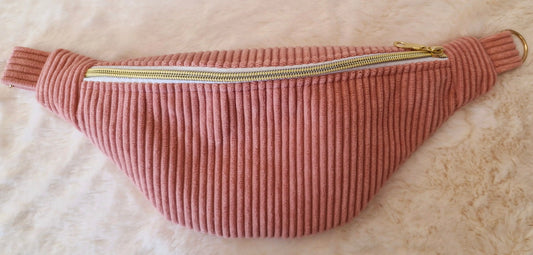 Sac banane femme en velours côtelé rose "LILYA" Ma boutique