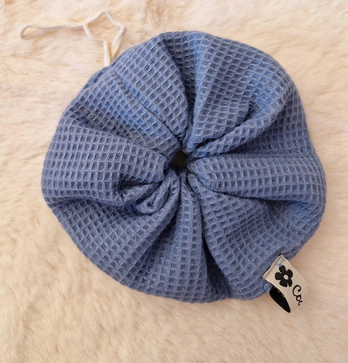 Fleur de Douche Bleue en Coton Nid d’Abeille – Élégance et Soin cocoleeline