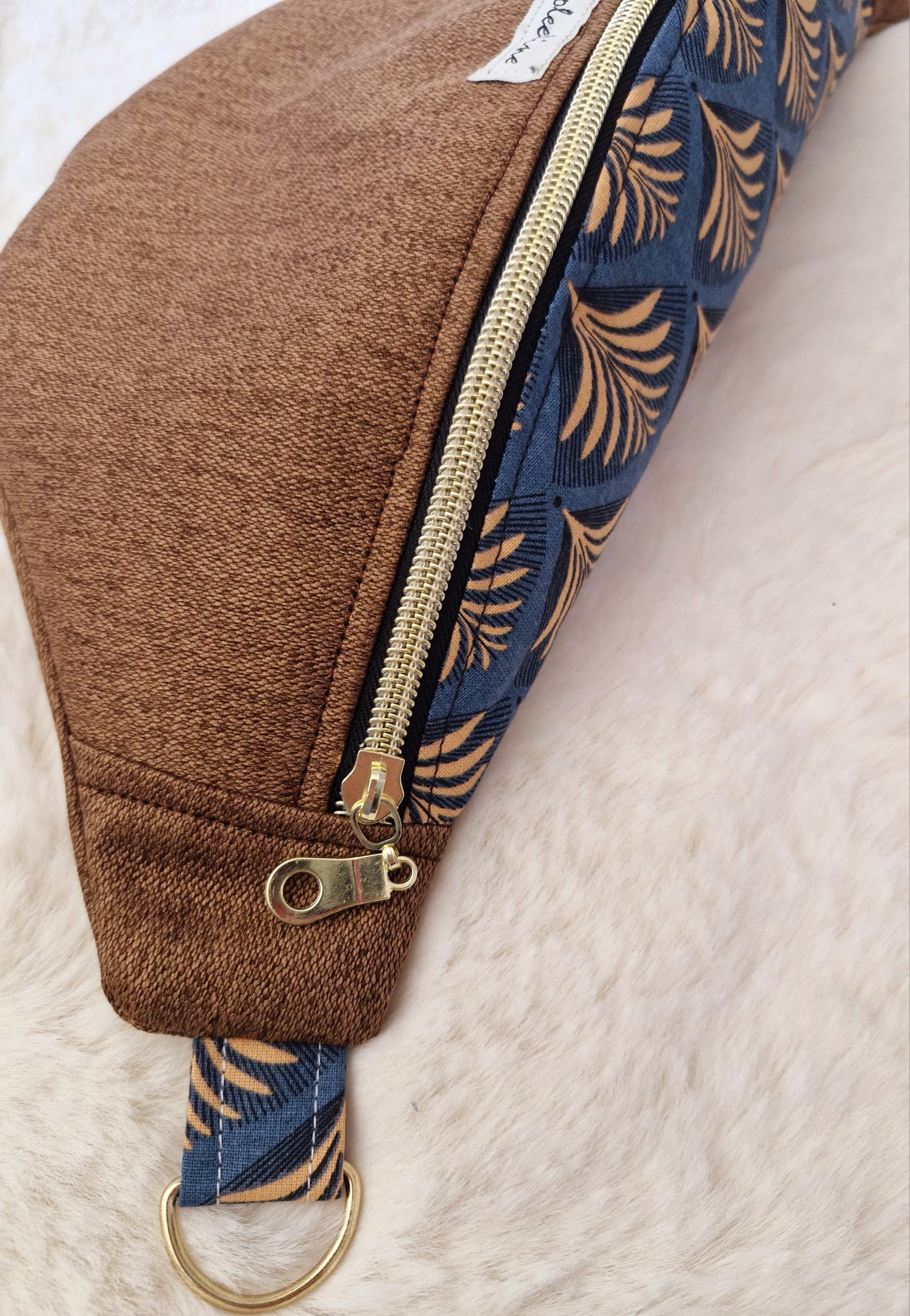 Sac Banane Marron et Bleu " NOE" cocoleeline