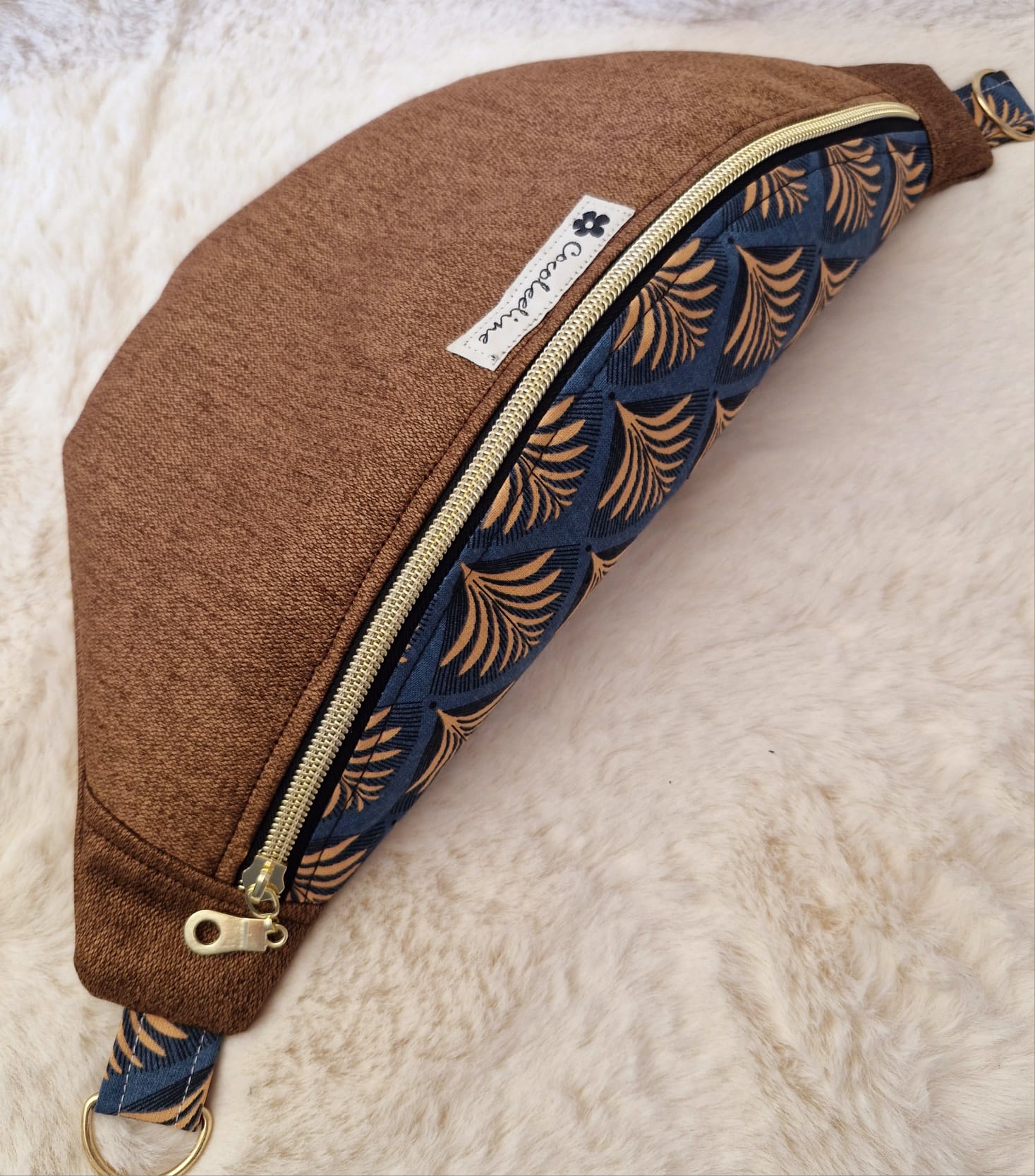 Sac Banane Marron et Bleu " NOE" cocoleeline