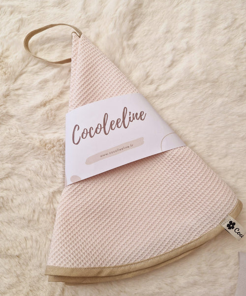 Essuie-main rond en nid d'abeille rose – Élégance et absorption optimale cocoleeline