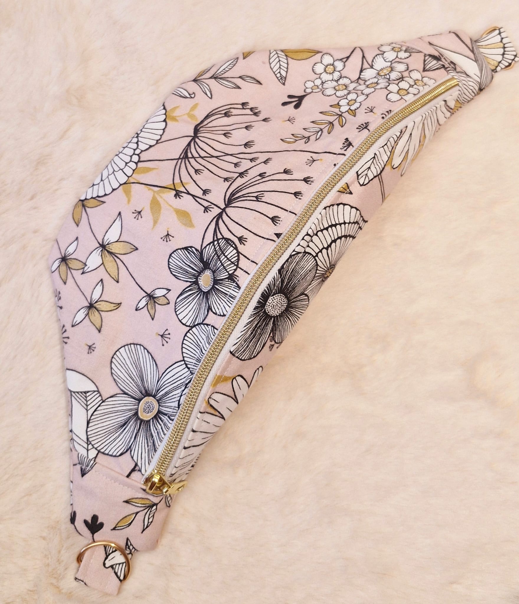 sac banane en toile de coton rose