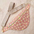 sac banane pour femme rose à fleur