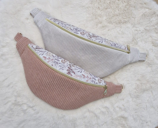 Sac banane fait main en France – Velours côtelé & sangle bohème – Idée cadeau tendance cocoleeline