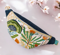 Sac banane femme en velours côtelé vert et motif fleur "ZINNIA" Ma boutique