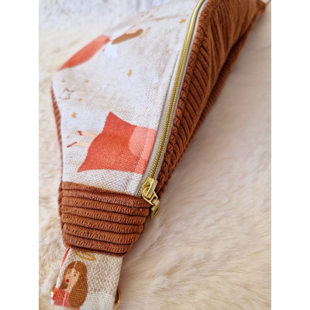 Sac Banane Enfant Fille Marron avec Motif Petite Fée - Accessoire Pratique et Tendance  "FÉE" cocoleeline
