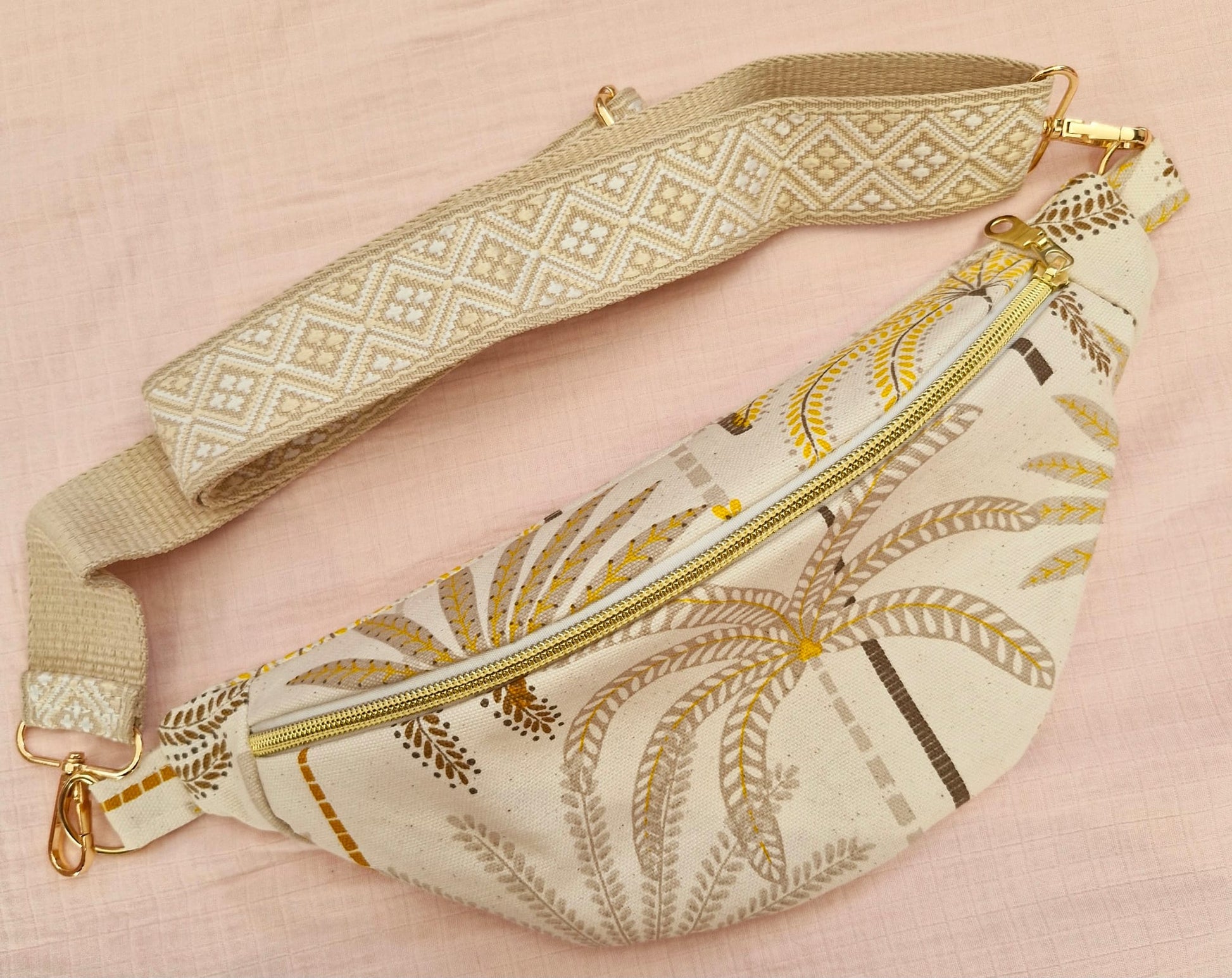 sac banane à motif palmier