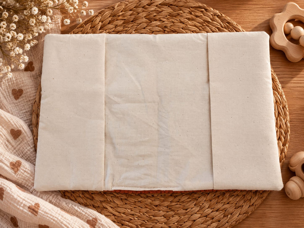 Protège carnet de santé bébé personnalisable en velours côtelé et tissu à motifs Ma boutique