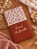 Protège livret de famille personnalisable en velours côtelé et tissu à motifs cocoleeline