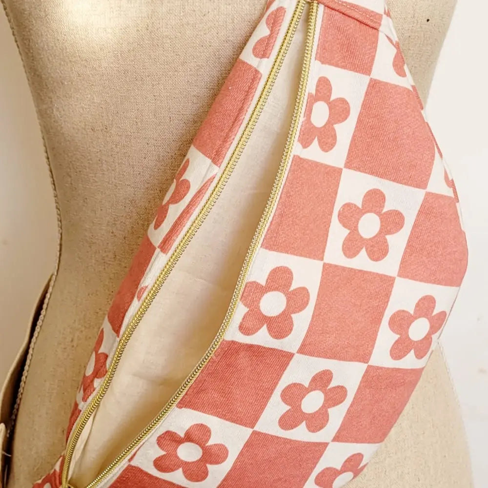 sac banane rose et blanc