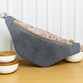 Sac banane en velours côtelé bleu ciel – Fait main en France cocoleeline