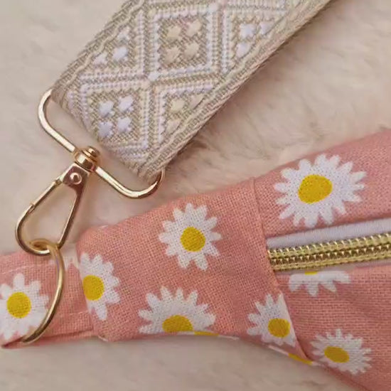 sac banane rose pour femme fleuri 