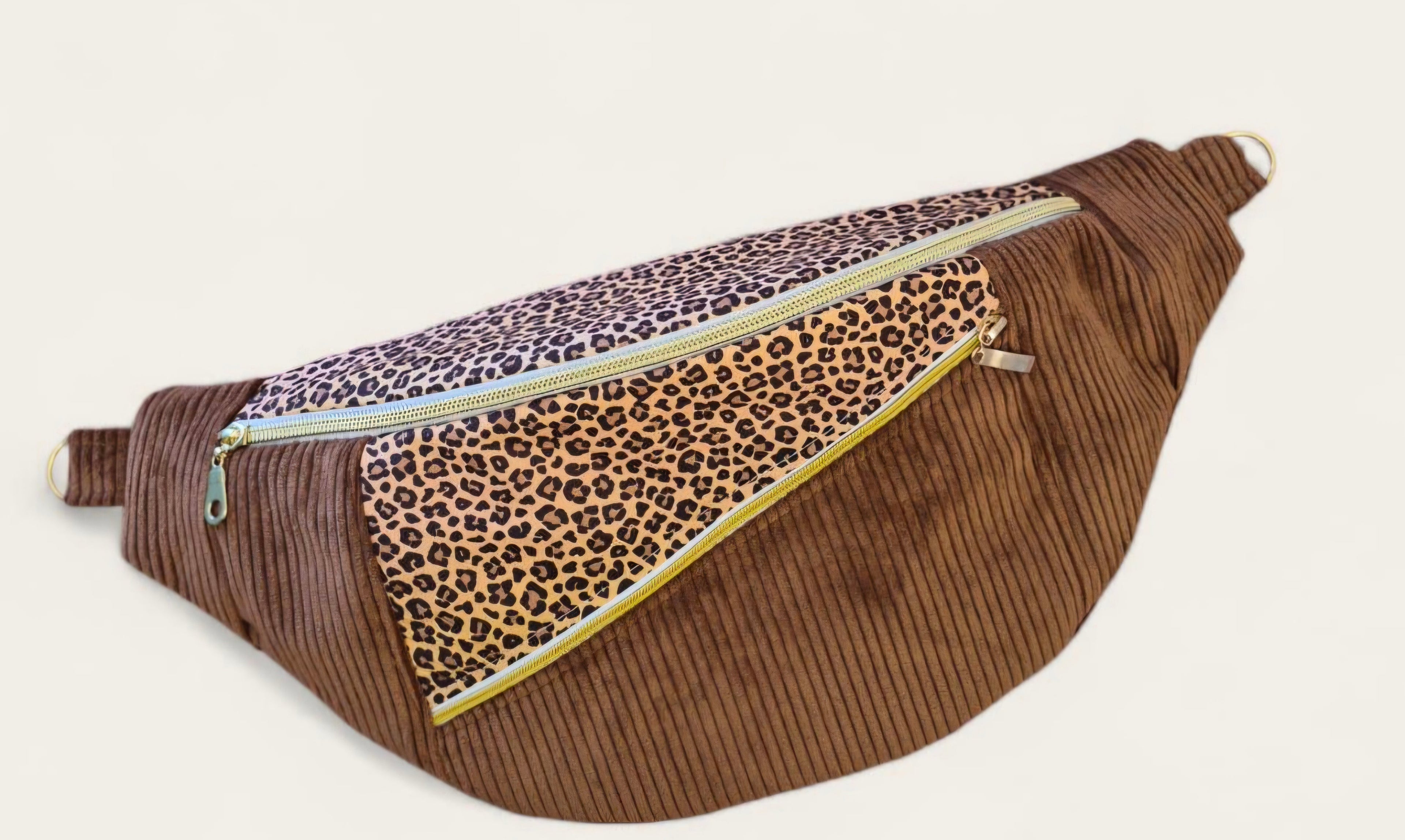 Sac banane léopard,  marron taille XL cocoleeline