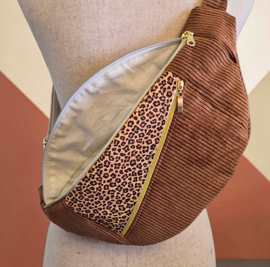 Sac banane léopard,  marron taille XL cocoleeline