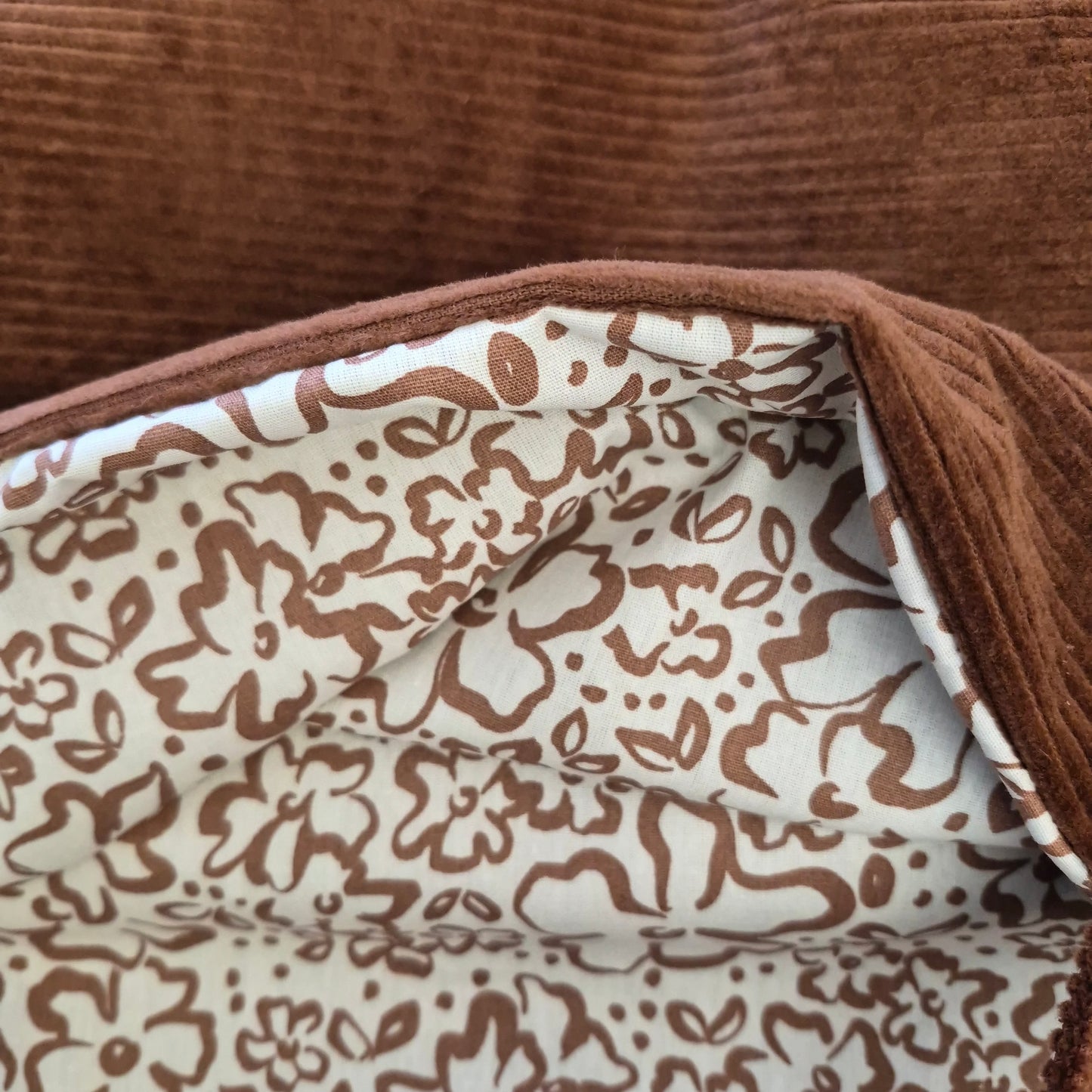 Sac cabas en velours côtelé marron – grand tote bag – sac fait main idéal plage, courses, sport, vacances – Made in France cocoleeline